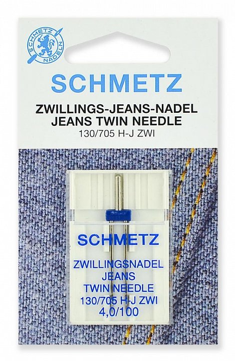 Иглы Schmetz "Jeans" двойные № 100/4.0, 1 шт