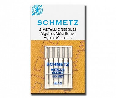 Вышивальные иглы Schmetz  для металлизированных нитей № 80, 5 ШТ.