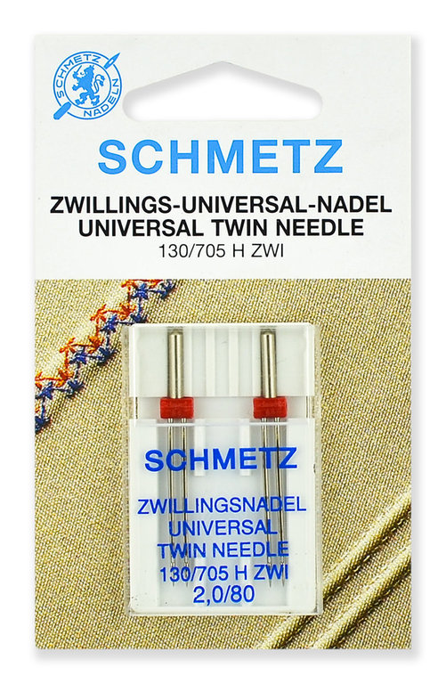 Иглы Schmetz стандартные двойные № 80/2, 2 шт.