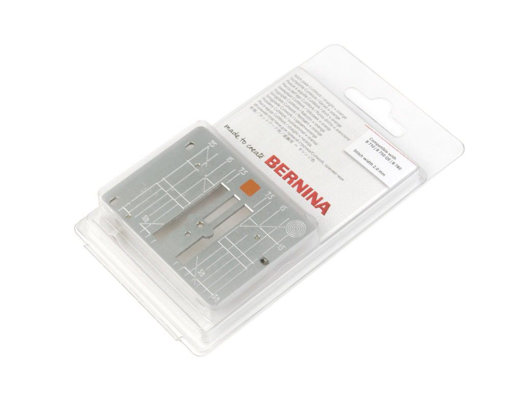 Игольная пластина Bernina 9мм для прямой строчки и CutWork (оранжевая)