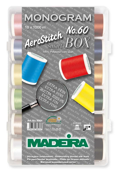 Набор ниток Madeira AeroStitch № 60 Smart Box (арт. 8064) 18×1000 м