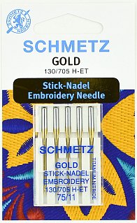 Вышивальные иглы Schmetz GOLD № 75, 5 ШТ.