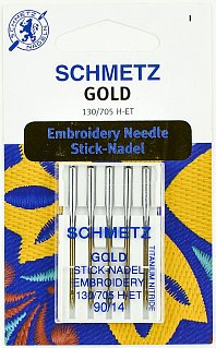 Вышивальные иглы Schmetz GOLD № 90, 5 ШТ.