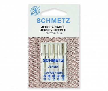 Набор игл Schmetz "Jersey" № 70 (1), 80 (2), 90 (1), 100 (1),  5 ШТ.